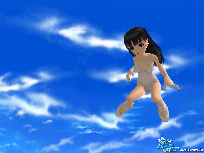 スクリーンショット　アリンの白水着ジャンプアニメーション　４４枚目